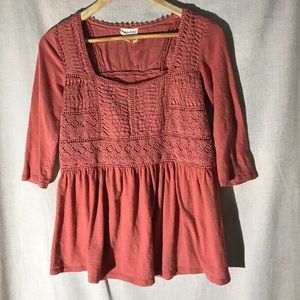 Embroidered Coral Ladies Blouse